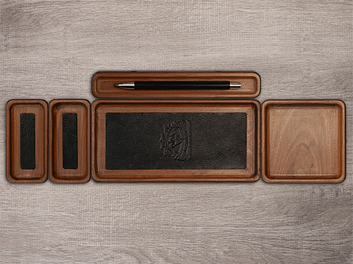 Vaja Wooden Desk Tray Set - Houten Magnetische Bureau Organiser