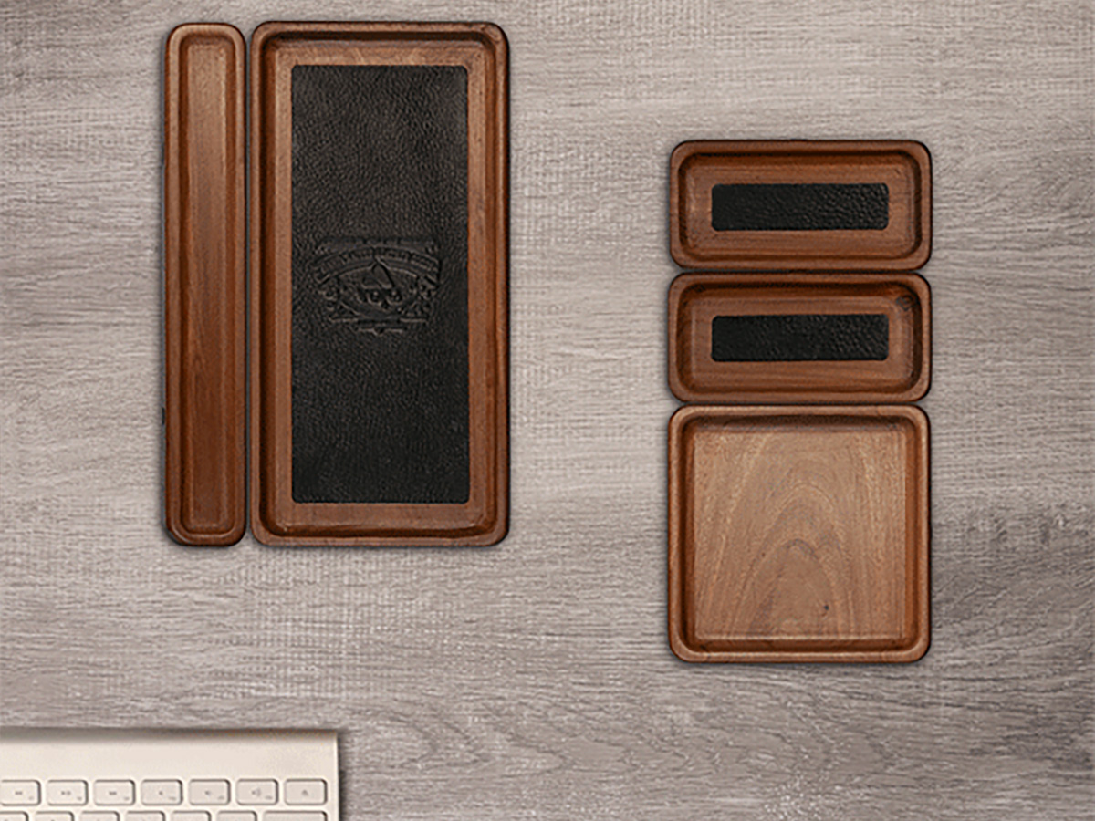 Vaja Wooden Desk Tray Set - Houten Magnetische Bureau Organiser