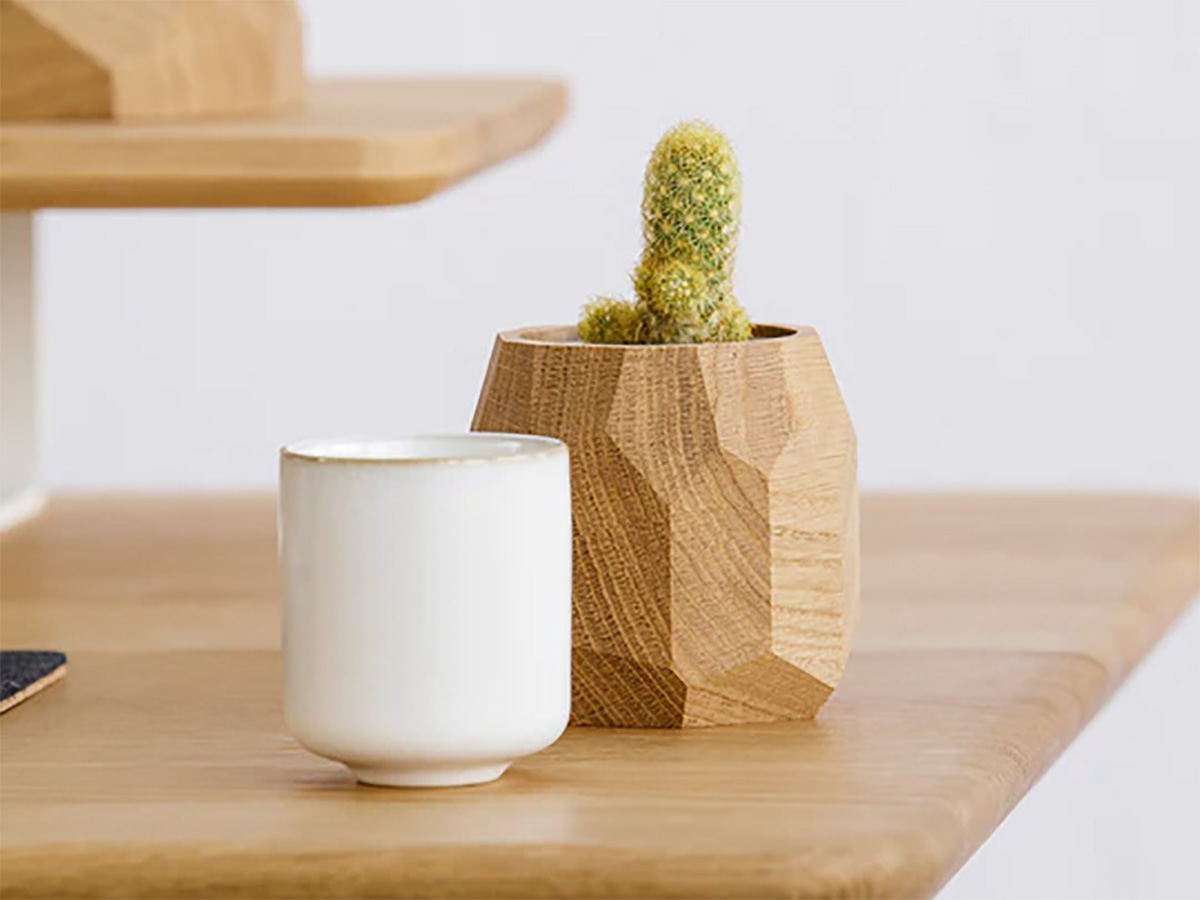 Oakywood Geometric Planter Oak - Bureau Vetplant Potje