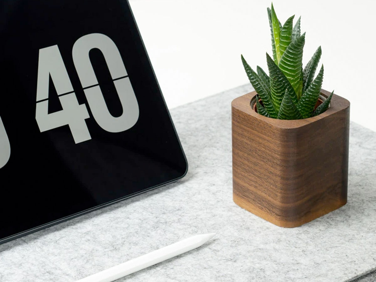 Oakywood Cubic Planter Walnut - Bureau Vetplant Potje