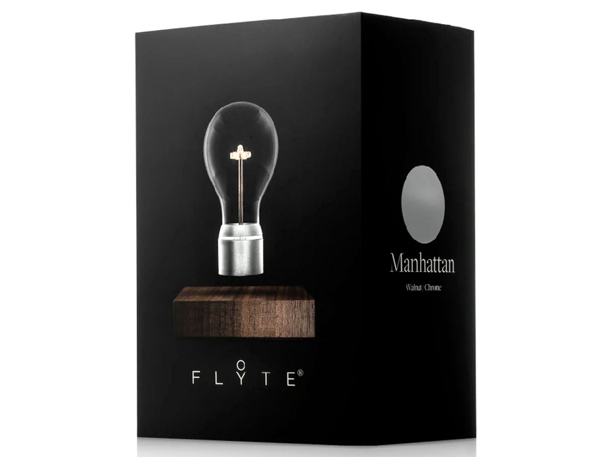 Flyte Manhattan Levitating Bulb Zwevende Bureaulamp - Walnoot/Chroom