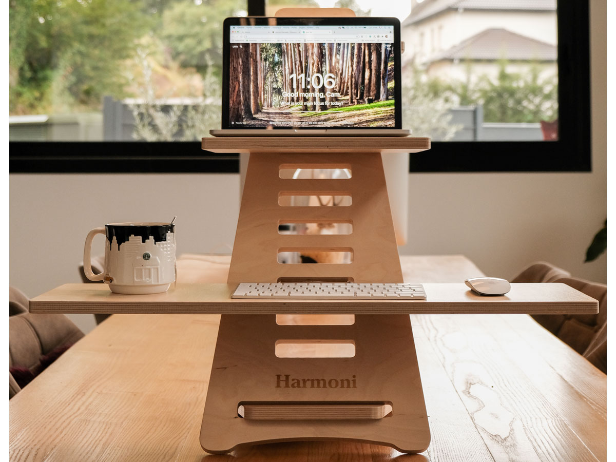 Harmoni Standing Desk Berkenhout - Modulair Sta Bureau
