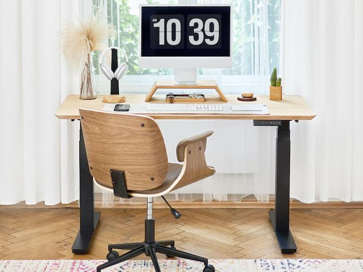 Oakywood Standing Desk Houten Zit Sta Bureau M - Eiken Fineer / Zwart