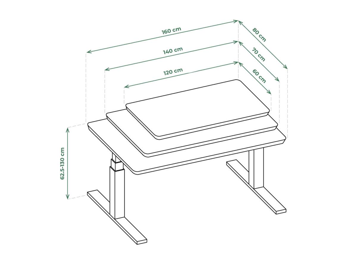 Oakywood Standing Desk Houten Zit Sta Bureau M - Eiken Fineer / Zwart