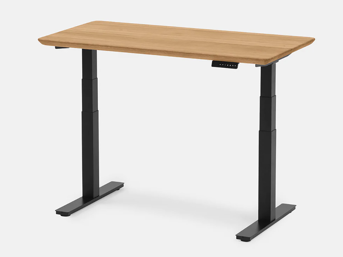 Oakywood Standing Desk Houten Zit Sta Bureau M - Massief Eiken / Zwart