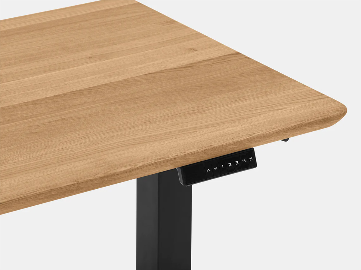 Oakywood Standing Desk Houten Zit Sta Bureau M - Massief Eiken / Zwart