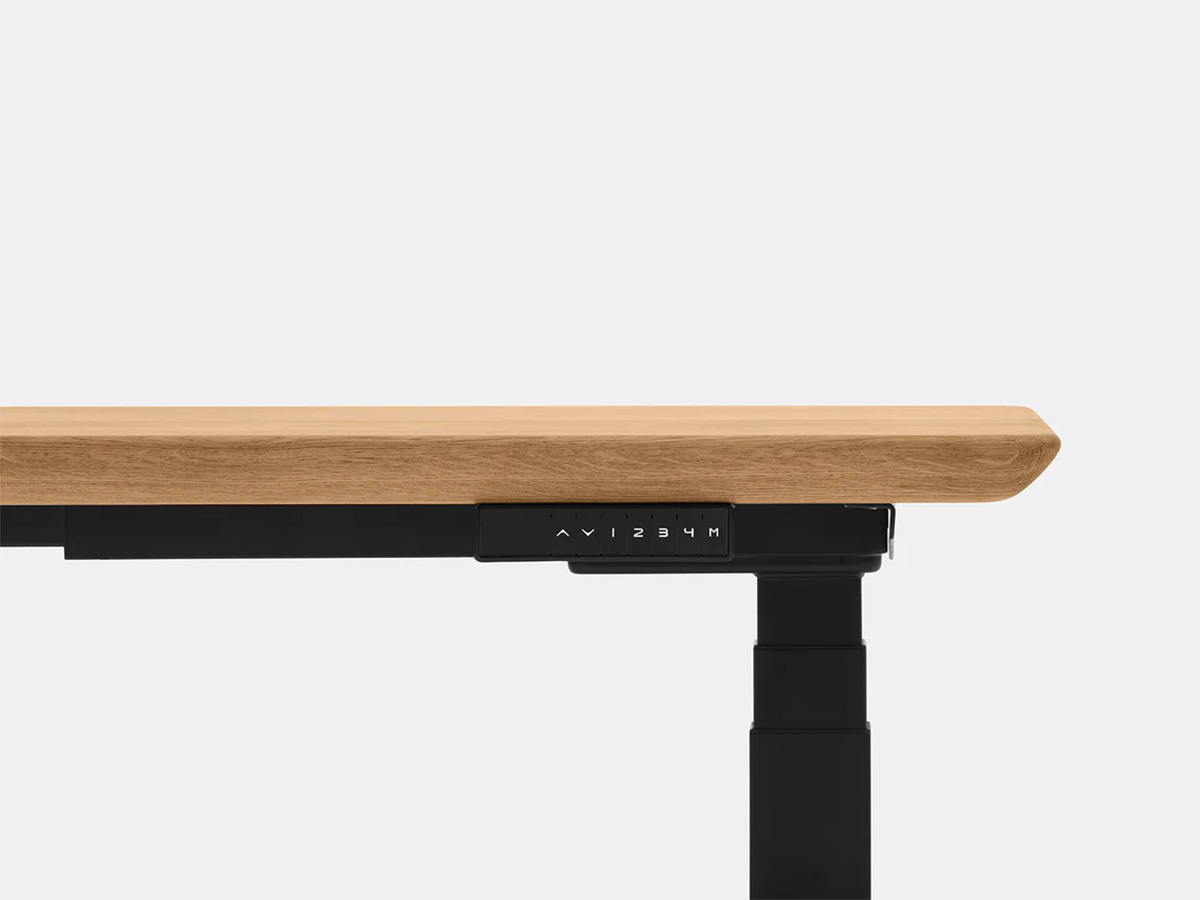 Oakywood Standing Desk Houten Zit Sta Bureau M - Massief Eiken / Zwart