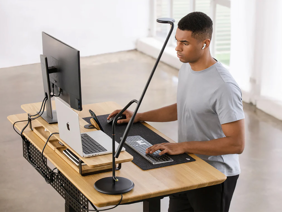 Oakywood Standing Desk Houten Zit Sta Bureau M - Massief Eiken / Zwart