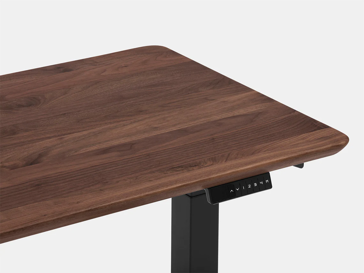 Oakywood Standing Desk Houten Zit Sta Bureau S - Massief Walnoot / Zwart