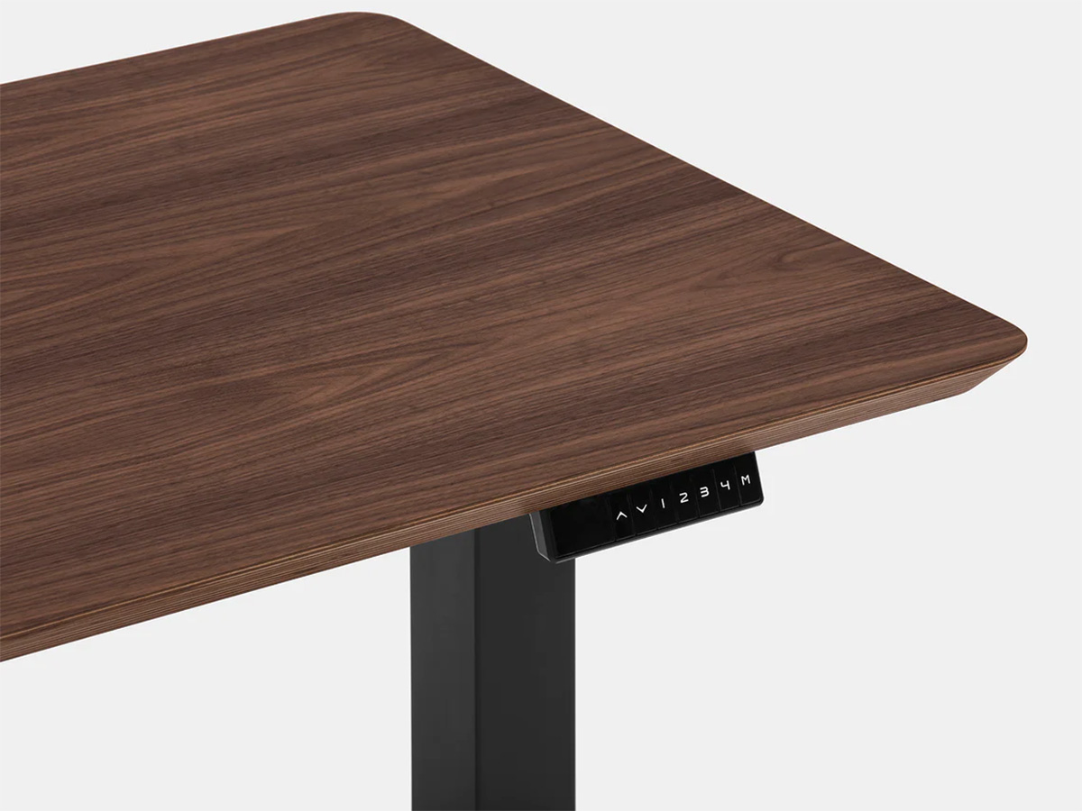 Oakywood Standing Desk Houten Zit Sta Bureau S - Walnoot Fineer / Zwart