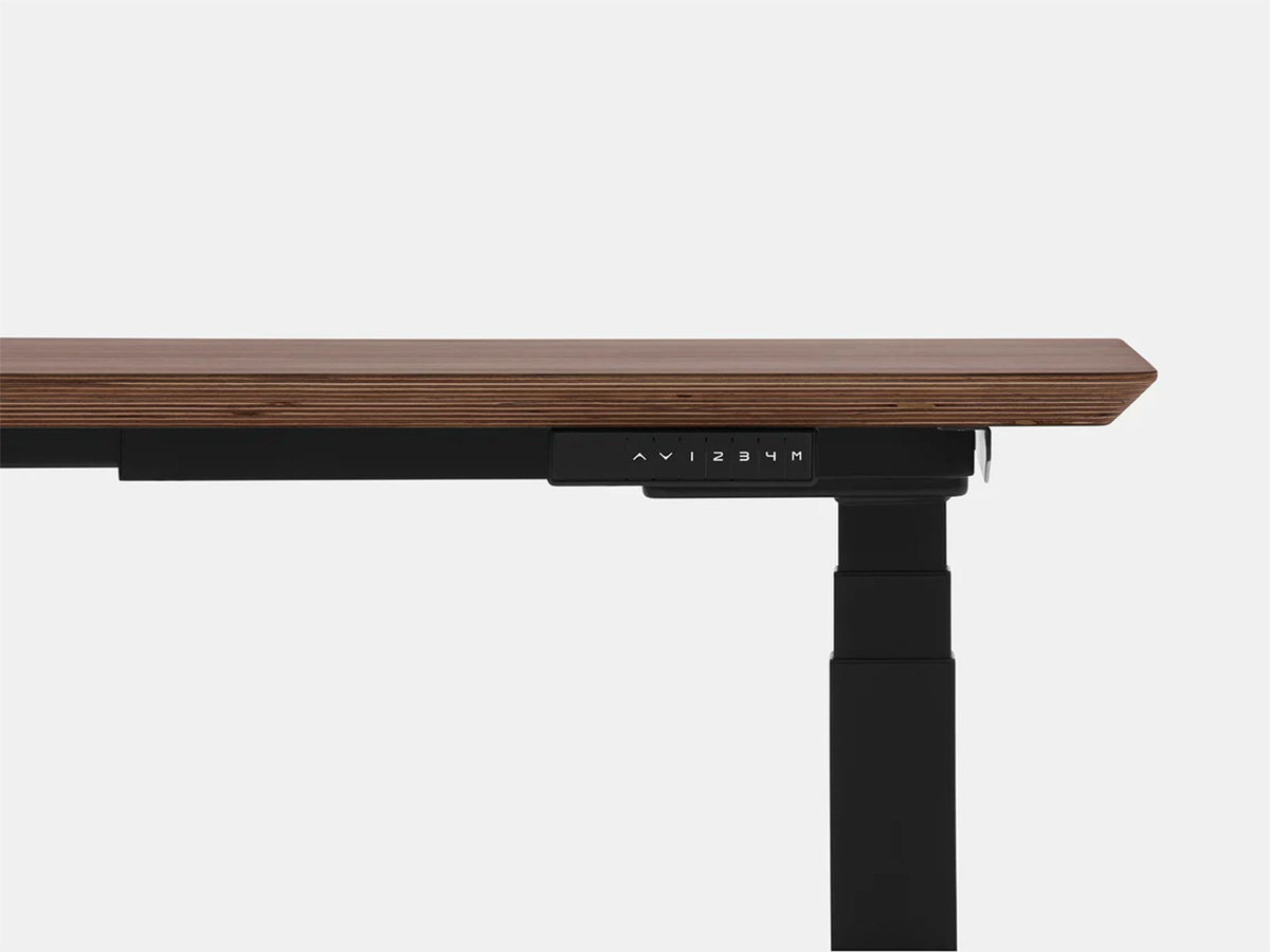 Oakywood Standing Desk Houten Zit Sta Bureau S - Walnoot Fineer / Zwart