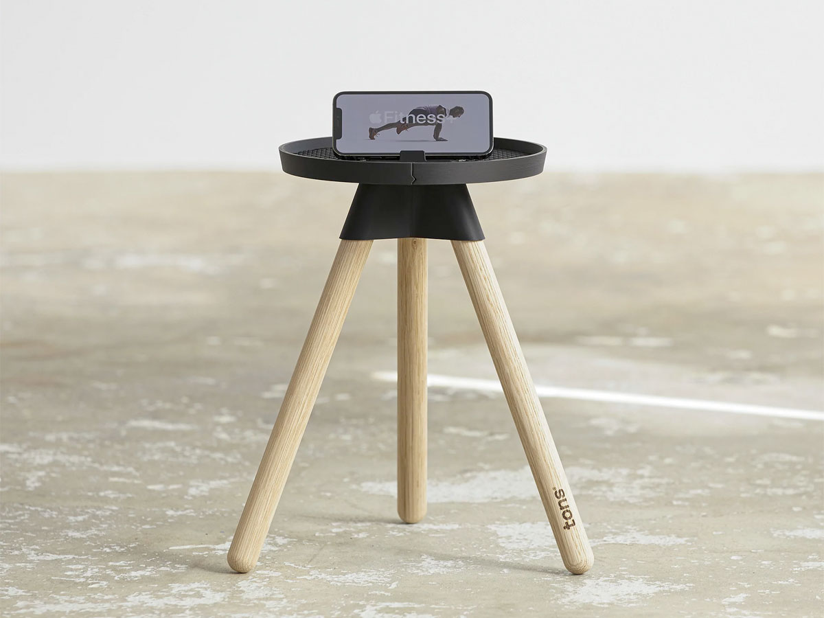 Tons Fitness Table Natural Oak - Smartphone Stand voor Fitness Apps