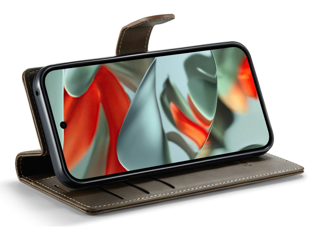 CaseMania 2in1 Bookcase MagSafe Qi2 Bruin - Google Pixel 10 Pro Hoesje