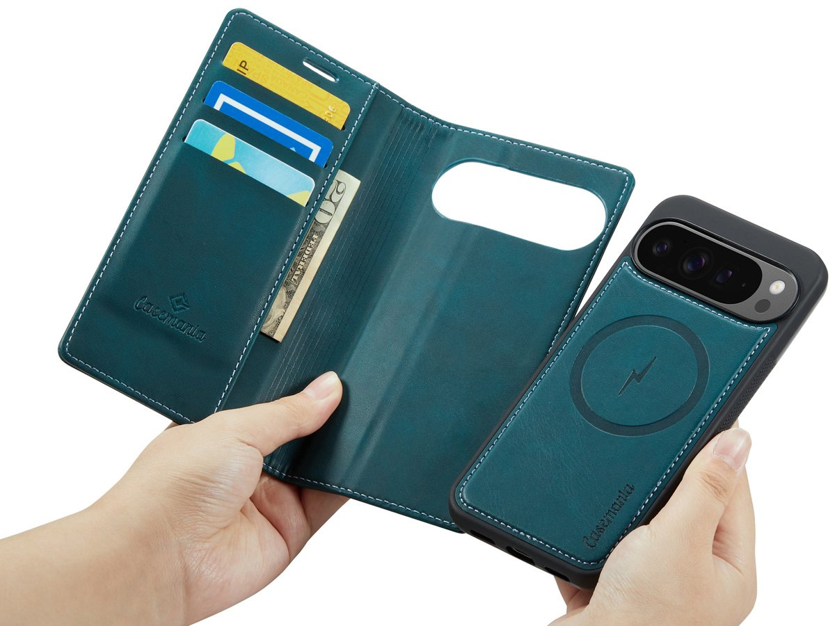 CaseMania 2in1 Bookcase MagSafe Qi2 Groen - Google Pixel 10 Pro Hoesje