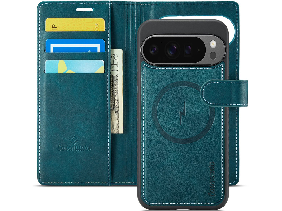 CaseMania 2in1 Bookcase MagSafe Qi2 Groen - Google Pixel 10 Pro Hoesje