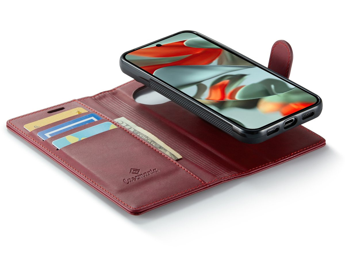 CaseMania 2in1 Bookcase MagSafe Qi2 Rood - Google Pixel 10 Pro Hoesje