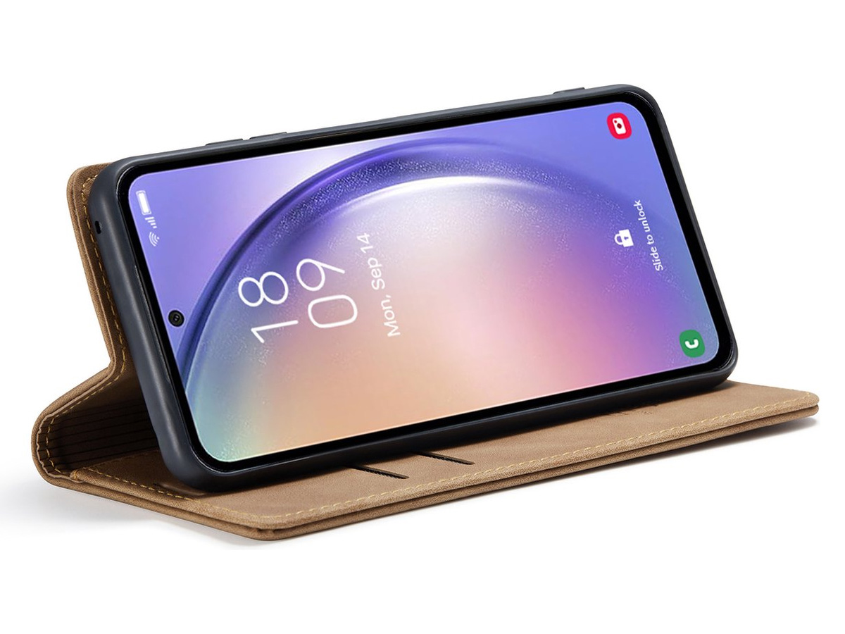 CaseMania Vintage Slim Bookcase Cognac - Google Pixel 10 Pro XL hoesje