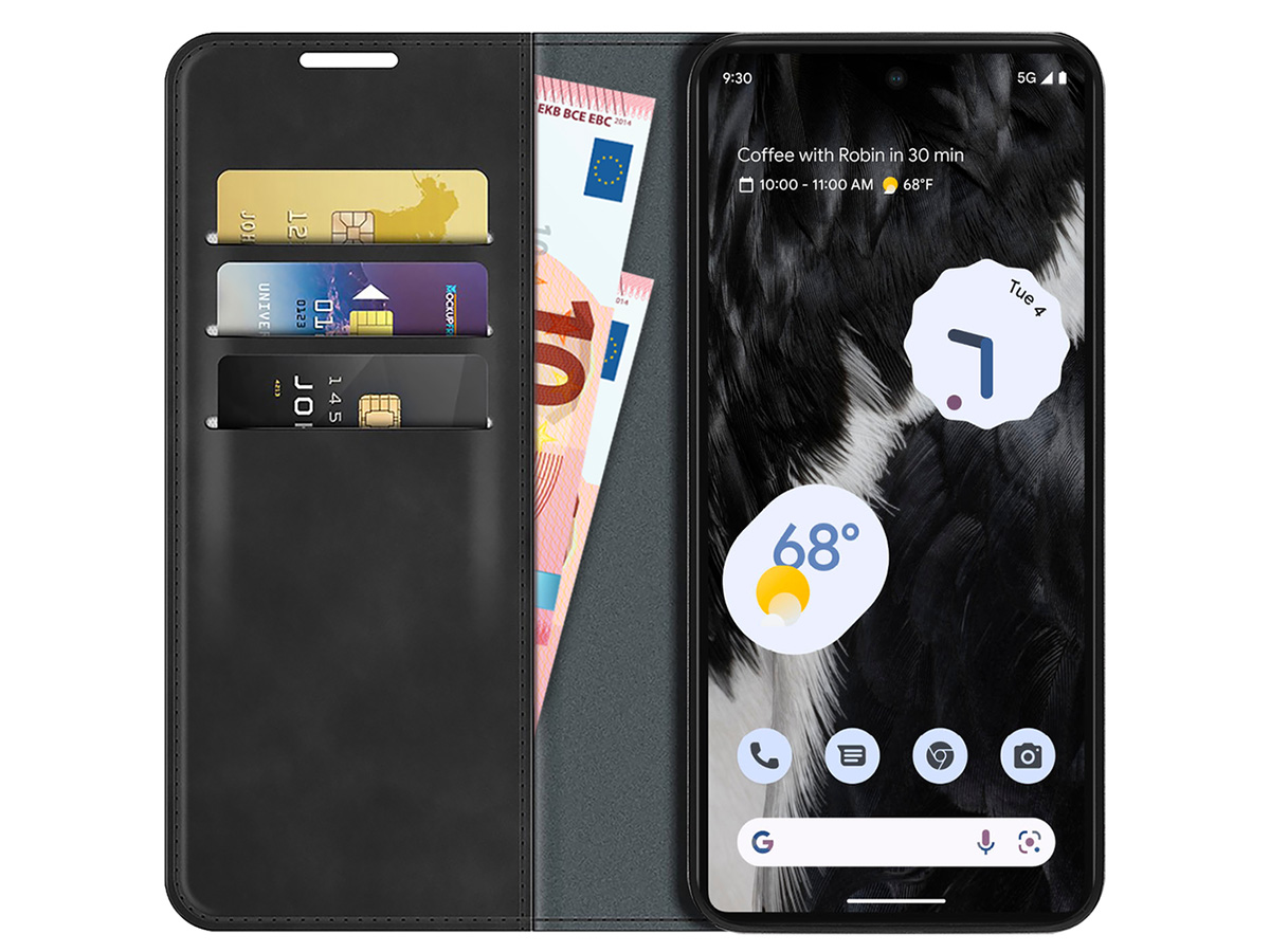 Just in Case Slim Wallet Case Zwart - Google Pixel 7a hoesje