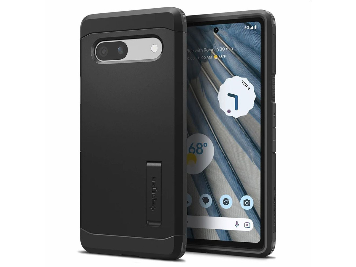 Spigen Tough Armor Case Zwart - Google Pixel 7a Hoesje