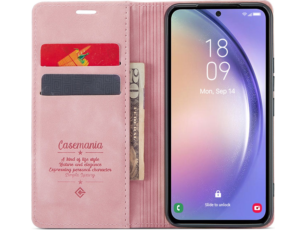 CaseMania Vintage Slim Bookcase Roze - Google Pixel 8 Pro hoesje