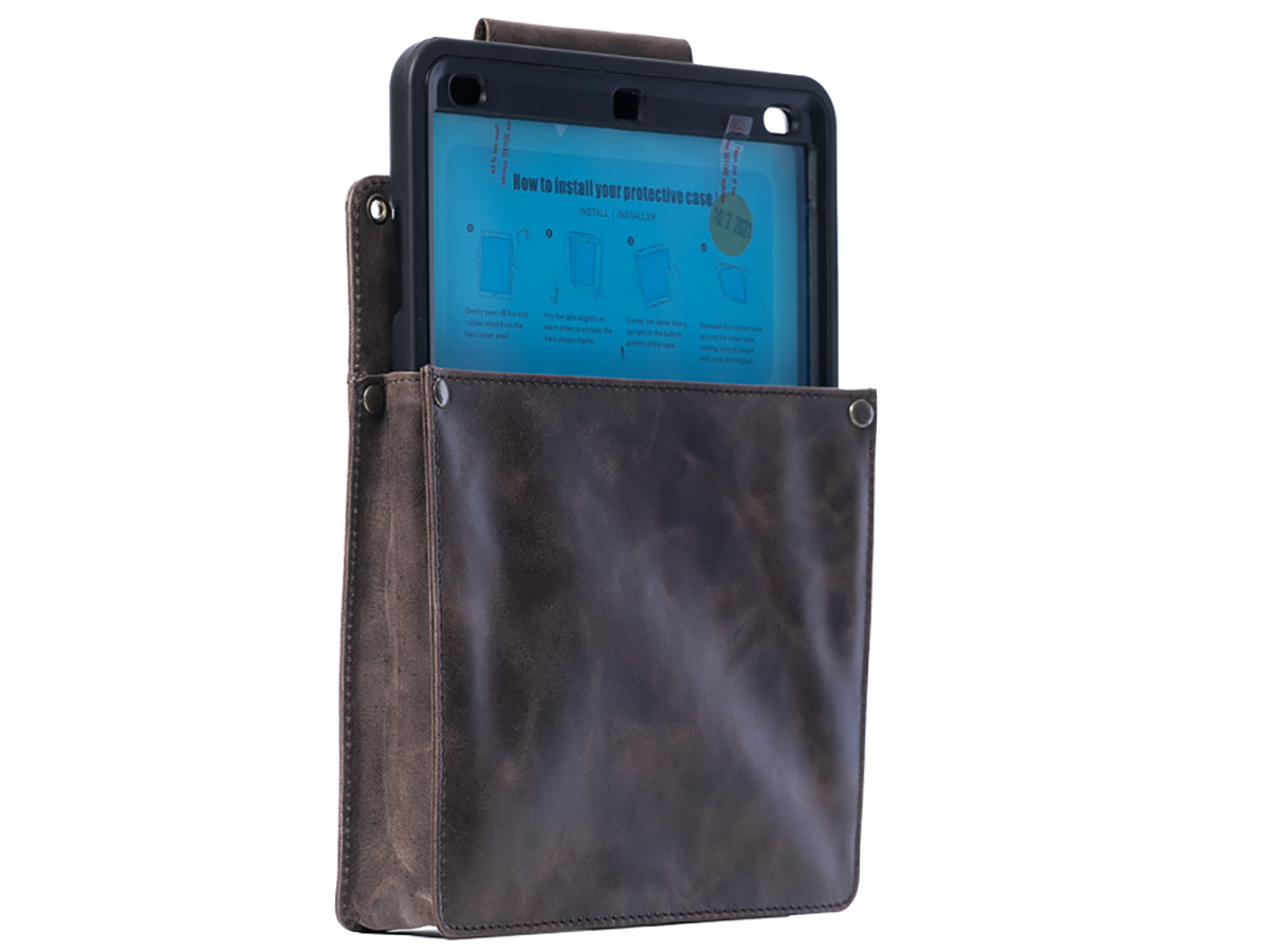 Horeca Holster voor iPad 9.7 & 10.2 - Bruin Leer