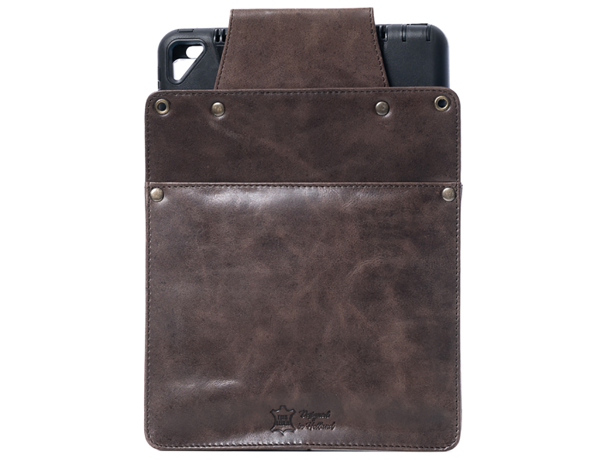 Horeca Holster voor iPad 9.7 & 10.2 - Bruin Leer