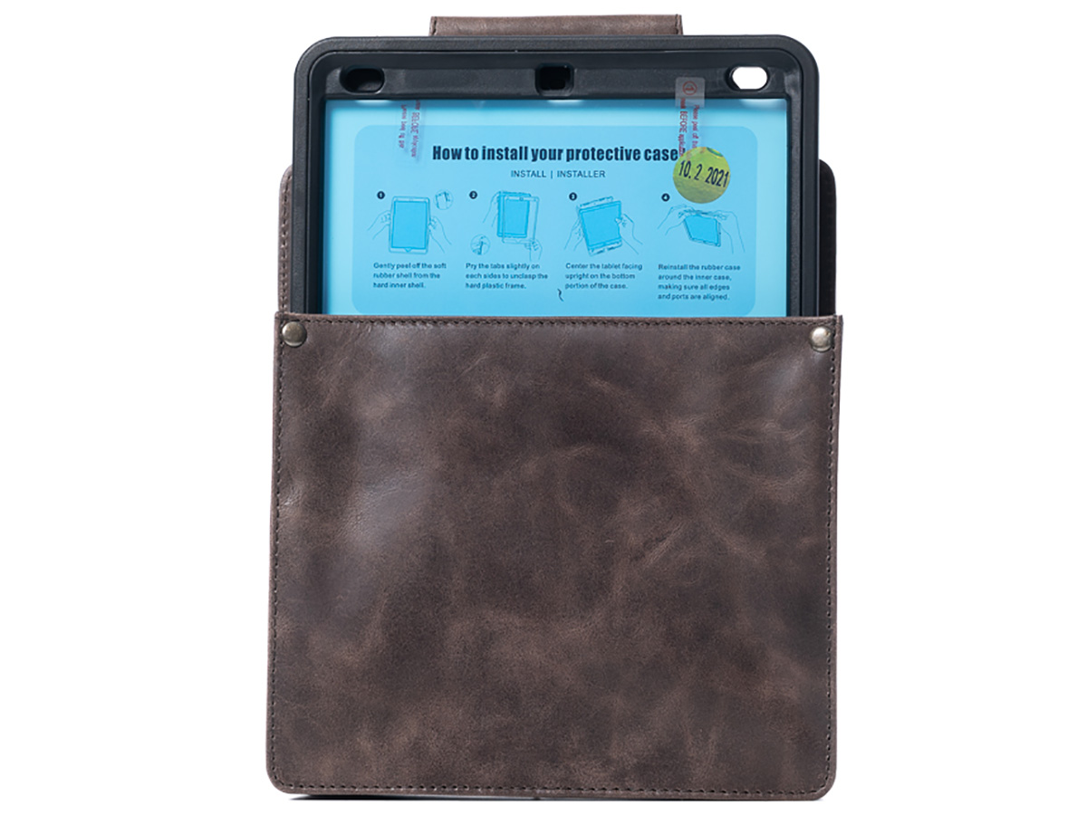 Horeca Holster voor iPad 9.7 & 10.2 - Bruin Leer