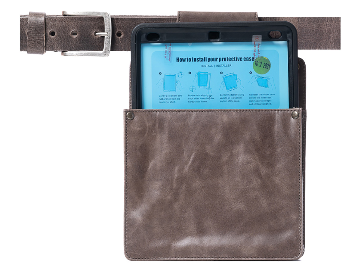 Horeca Holster voor iPad 9.7 & 10.2 - Grijs Leer