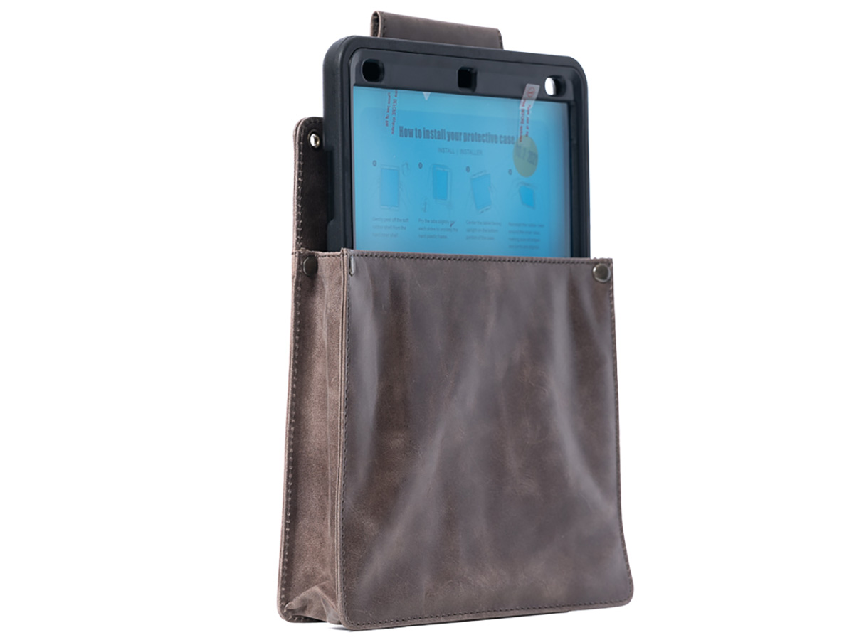 Horeca Holster voor iPad 9.7 & 10.2 - Grijs Leer