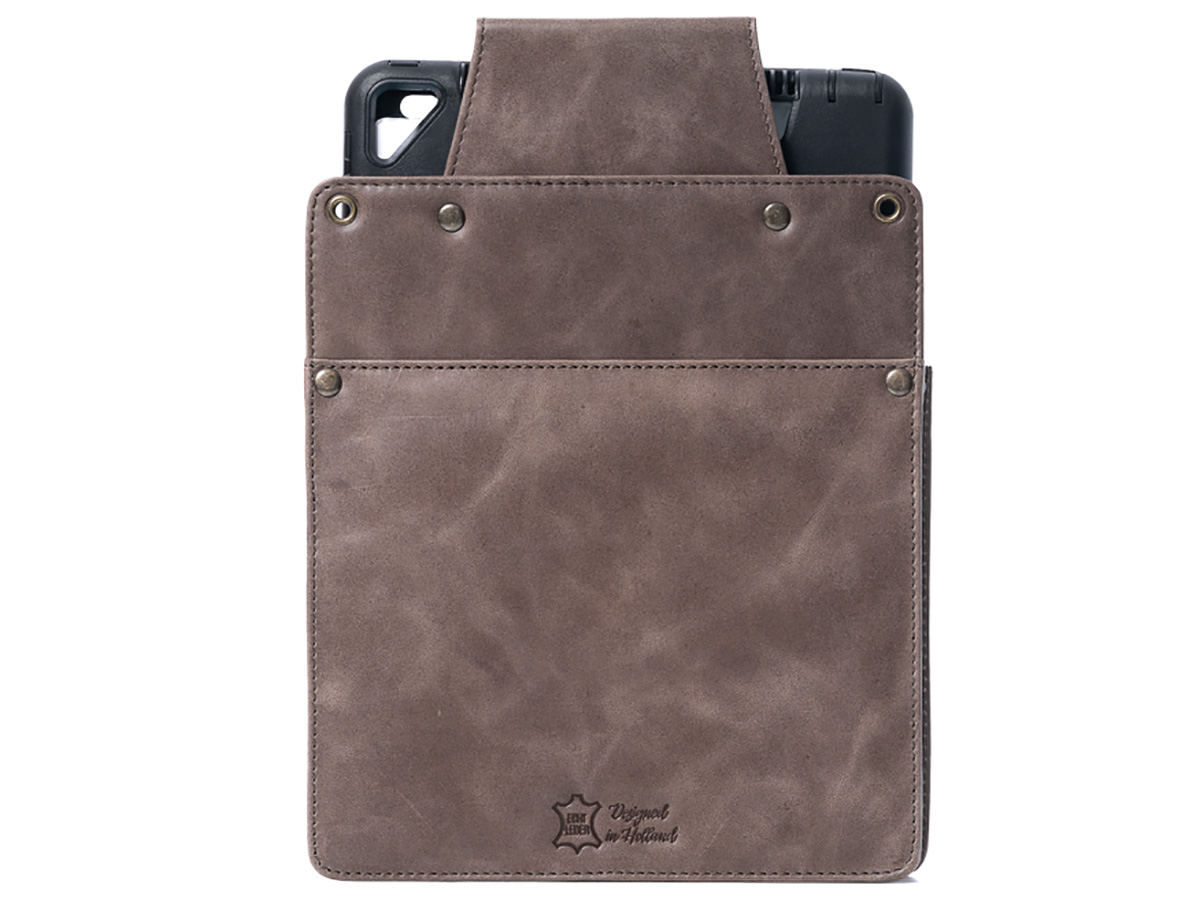 Horeca Holster voor iPad 9.7 & 10.2 - Grijs Leer