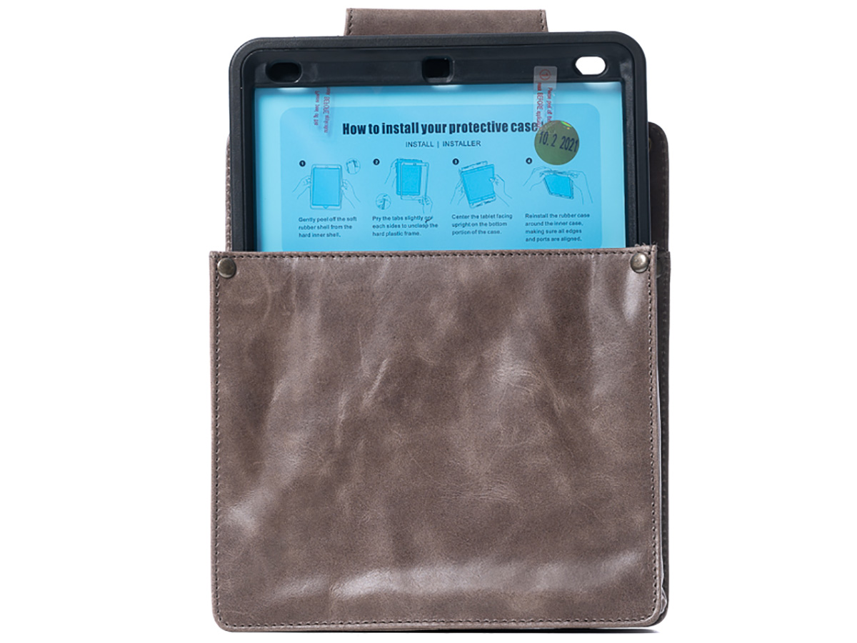 Horeca Holster voor iPad 9.7 & 10.2 - Grijs Leer