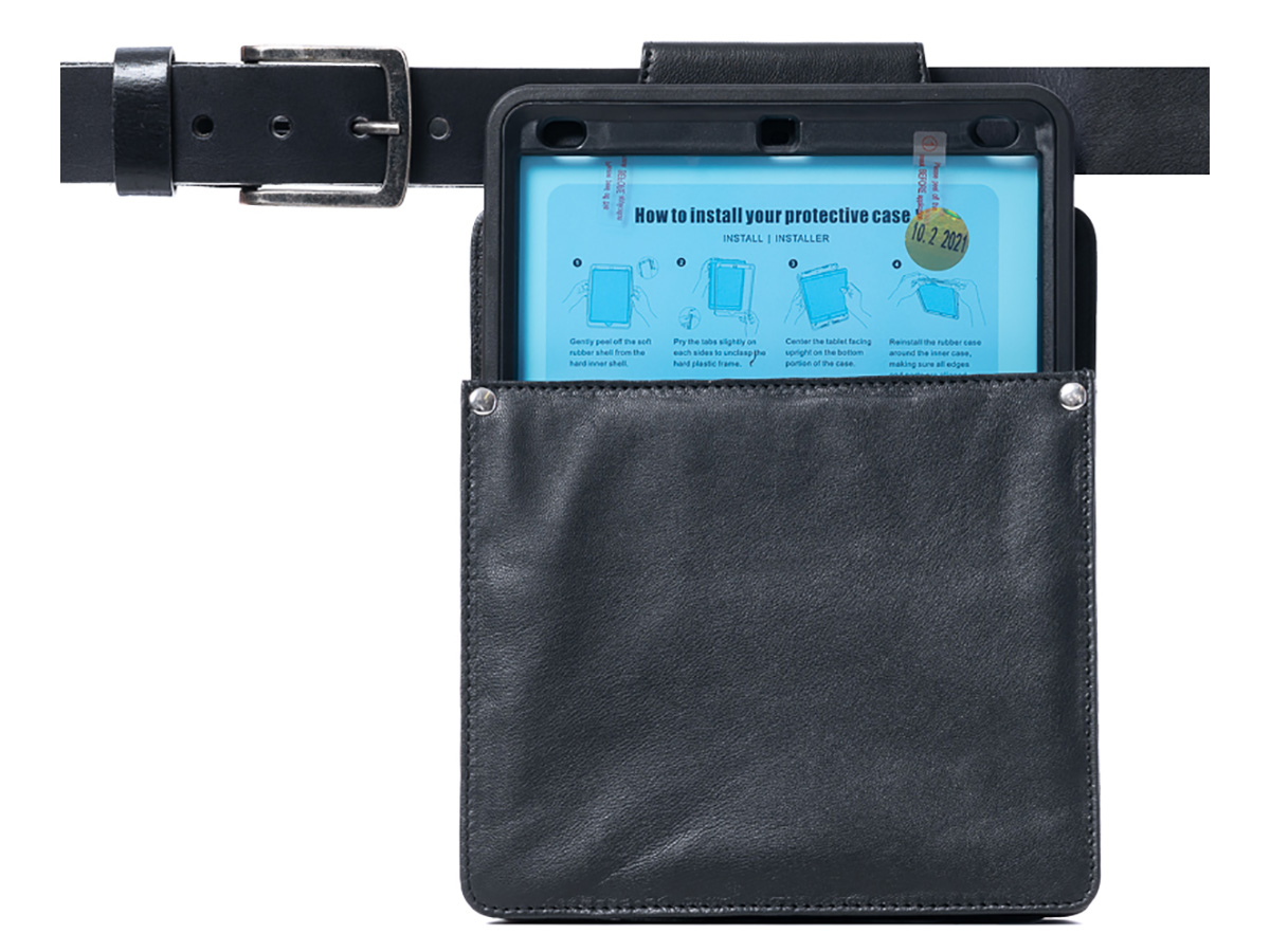 Horeca Holster voor iPad 9.7 & 10.2 - Zwart Leer