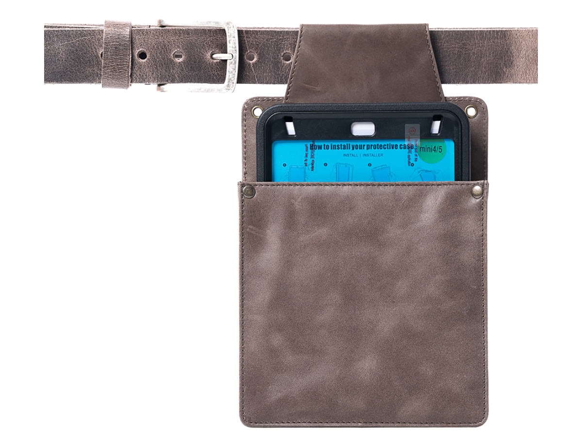 Horeca Holster voor iPad Mini - Grijs Leer