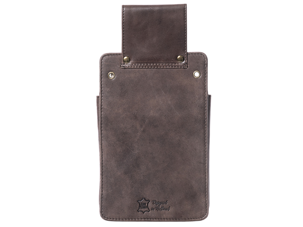 Horeca Slim Holster voor Beurs en Terminal - Bruin Leer