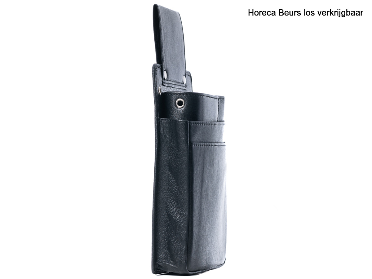 Horeca Slim Holster voor Beurs en Terminal - Zwart Leer