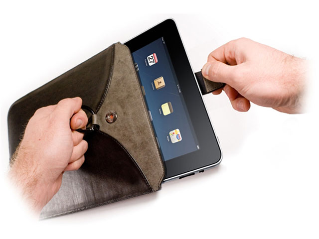 Tuff-Luv Pull-Tab Leren iPad Sleeve