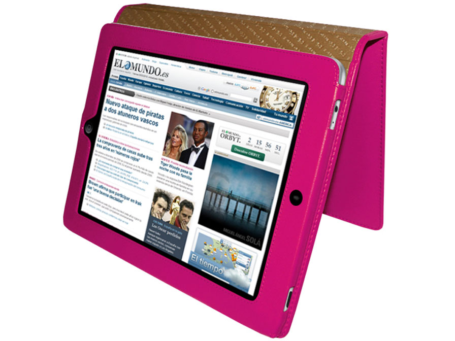 Piel Frama Snap Closure Leren Case voor iPad 1