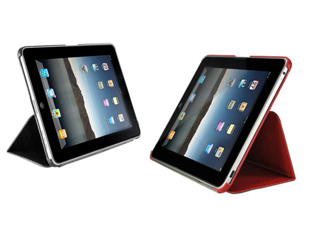 Carbon Leather Viewstand Case Hoes voor iPad