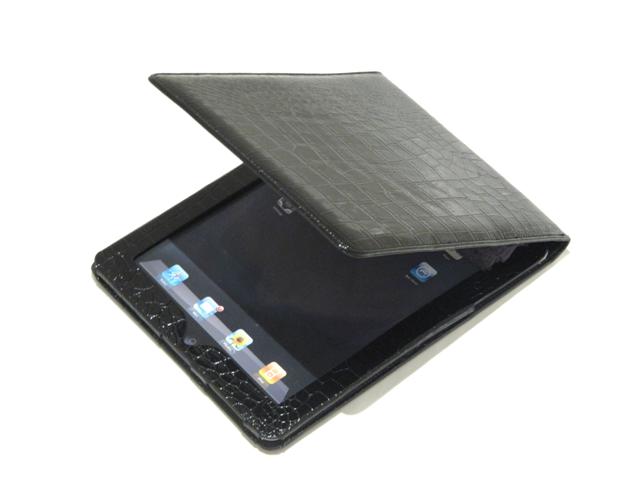 Crocodile Glossy Leather Flip Case voor iPad