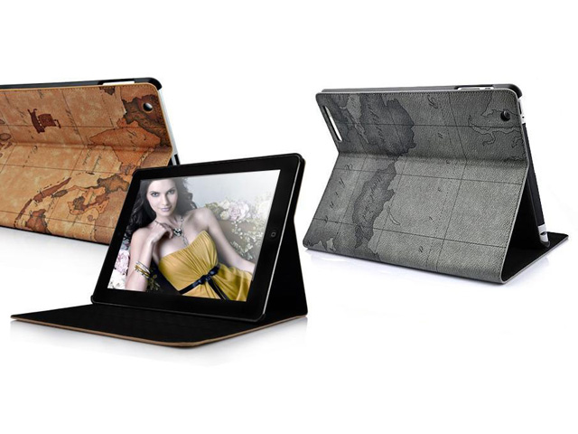Antique World Stand Case Hoes Cover voor iPad 2 (Statis)