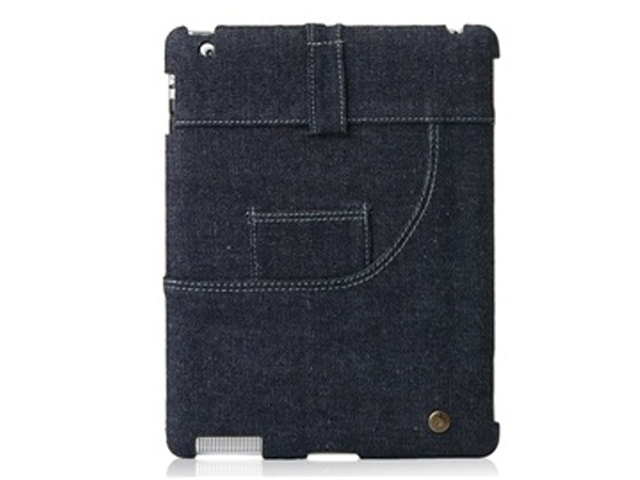 Denim Jeans Smart Back Cover Case Hoes voor iPad 2