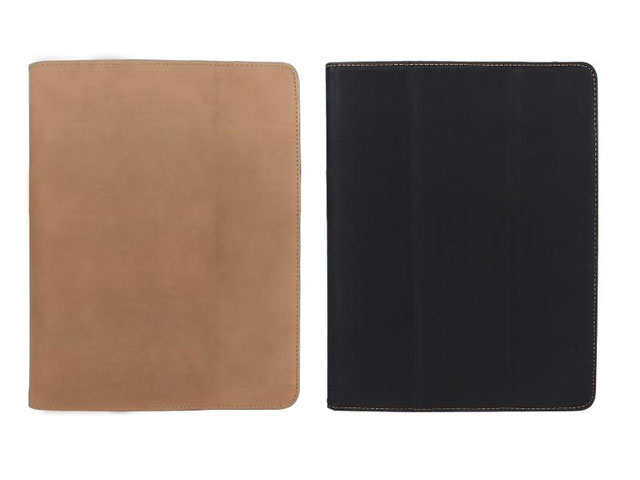 Rough Leather Work & Media Stand Case voor iPad 2