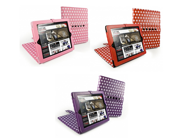 Tuff-Luv Multi-View Polka-Hot Case - iPad 2/3/4 Hoesje