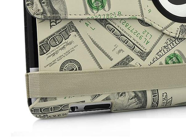 Dollar Swivel Stand 360-turn Case Hoes voor iPad 2