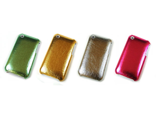 Glossy Leather Back Case Hoes voor iPhone 3G/3GS