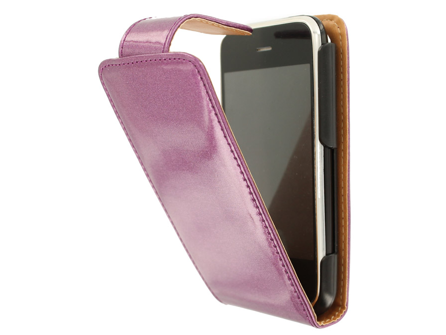 Glossy Leather Flip Case Hoesje voor iPhone 3G/3GS