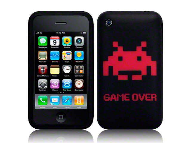 CaseBoutique Space-Invaders Silicone Skin Case Hoesje voor iPhone 3G/3