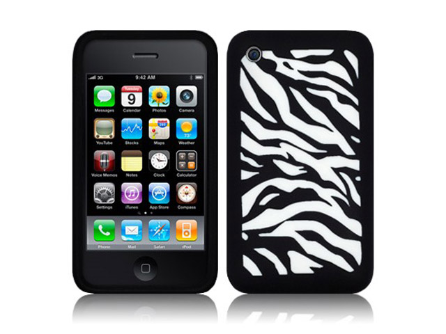 CaseBoutique Zebra Silicone Skin Case Hoesje voor iPhone 3G/3GS