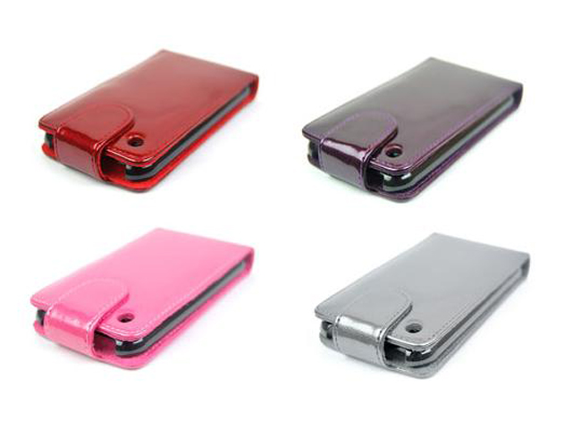 Glossy Leather Flip Case Hoes voor iPhone 3G/3GS