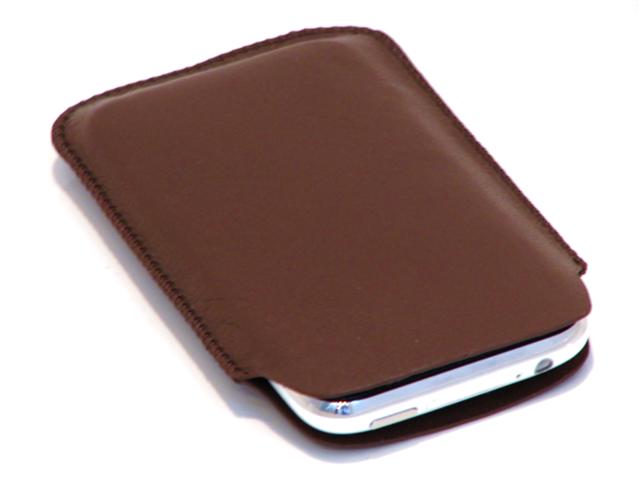 Bruin Lederen UltraSlim Sleeve voor iPhone